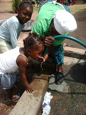 Enjoing a drink of water